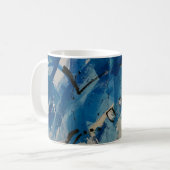 Mug Tableau abstrait bleu et blanc (Devant gauche)