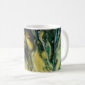 Mug Tableau abstrait jaune, blanc et bleu (Devant droit)