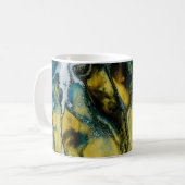 Mug Tableau abstrait jaune, blanc et bleu (Devant gauche)