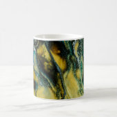 Mug Tableau abstrait jaune, blanc et bleu (Centre)