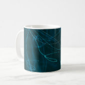 Mug Tableau abstrait noir et bleu (Devant gauche)