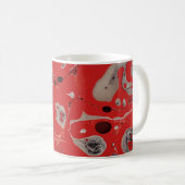 Mug Tableau abstrait rouge et gris (Devant droit)
