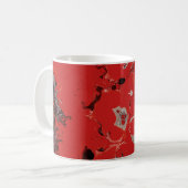 Mug Tableau abstrait rouge et gris (Devant gauche)