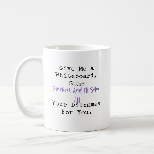 Mug Tableau blanc & Marqueurs | Solveur de dilemmes ma (Gauche)