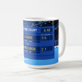 Mug Tableau de bord de tennis Cool et personnalisable (Devant droit)