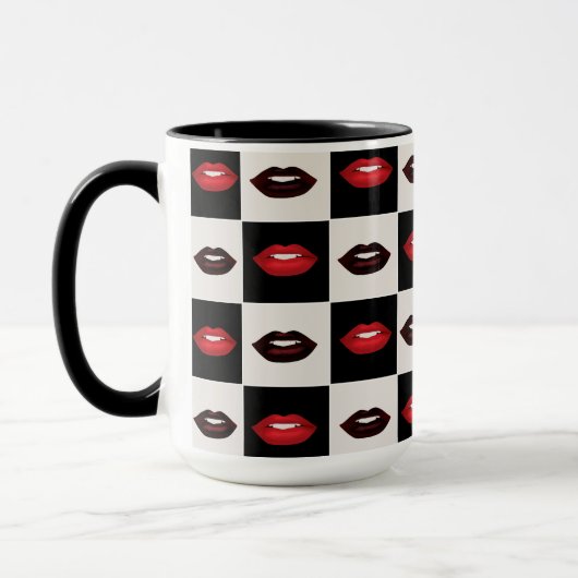 Mug Tableau de bord des vibes rétro | Lèvres rouges (Gauche)