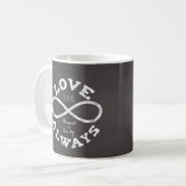 Mug Tableau de bord Infinity Love Mariage Date et noms (Devant gauche)