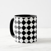 Mug Tableau de bord noir et blanc À damiers Drapeau (Devant gauche)