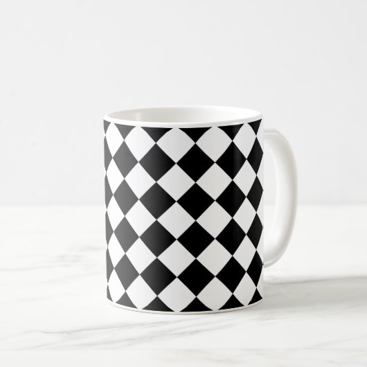 Mug Tableau de bord noir et blanc À damiers Drapeau (Devant droit)