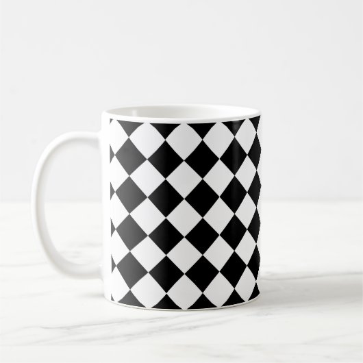 Mug Tableau de bord noir et blanc À damiers Drapeau (Gauche)