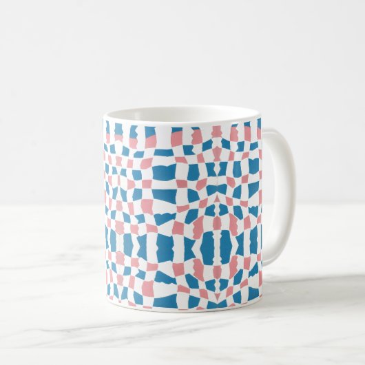 Mug Tableau de contrôle bleu rose rétro Abstrait (Devant droit)