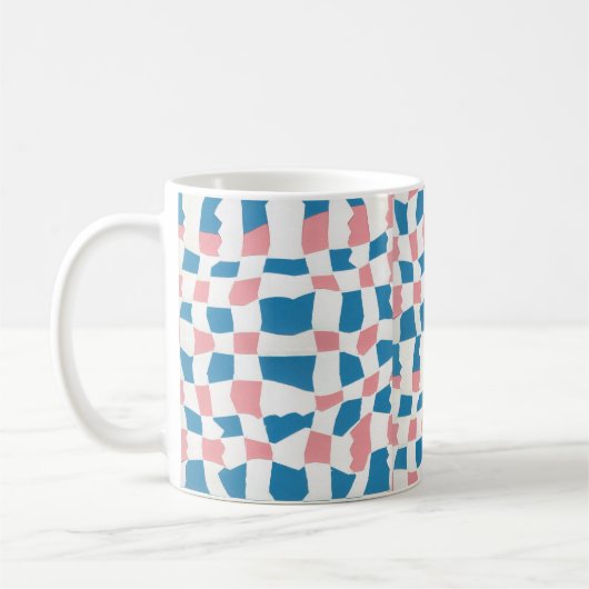 Mug Tableau de contrôle bleu rose rétro Abstrait (Gauche)