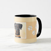 Mug Tableau de Doberman Pinscher non rogné, œuvre d'ar (Devant droit)