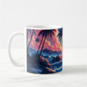 Mug Tableau de plage du coucher de soleil tropical (Gauche)