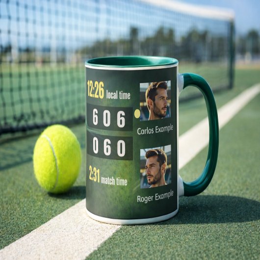 Mug Tableau de score de tennis personnalisé Résultat d