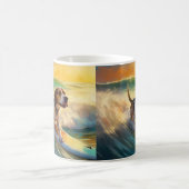 Mug Tableau de surf de plage beagle (Centre)