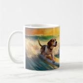 Mug Tableau de surf de plage beagle (Gauche)