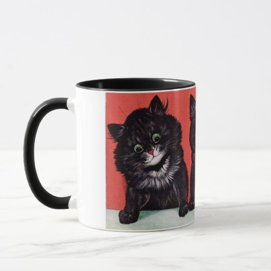 Mug Tableau de trois chatons noirs par Louis Wain (Gauche)