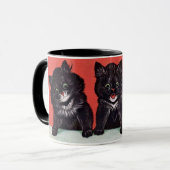 Mug Tableau de trois chatons noirs par Louis Wain (Devant gauche)