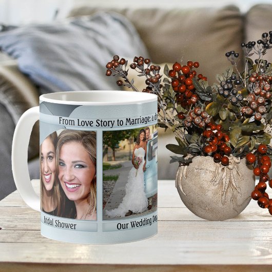 Mug Tableau d'histoire Mariage bleu Dusty