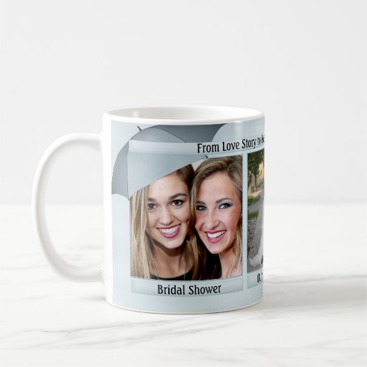 Mug Tableau d'histoire Mariage bleu Dusty (Gauche)