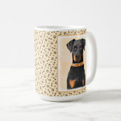Mug Tableau Doberman Pinscher non rogné Art original (Devant droit)