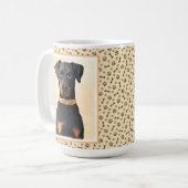 Mug Tableau Doberman Pinscher non rogné Art original (Devant gauche)