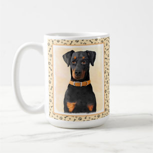 Mug Tableau Doberman Pinscher non rogné Art original
