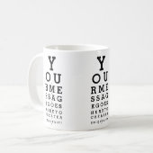 Mug Tableau d'opticien de vue amusant avec message per (Devant gauche)