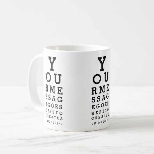 Mug Tableau d'opticien de vue amusant avec message per (Devant gauche)