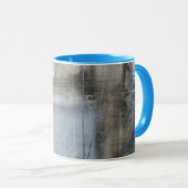 Mug Tableau gris et bleu Abstrait (Devant droit)