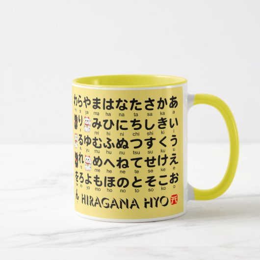 Mug Tableau japonais Hiragana et Katakana (Alphabet) (Droite)