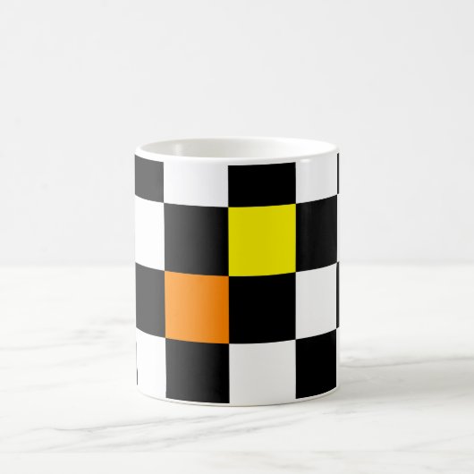 Mug Tableau noir blanc avec couleur orange jaune (Centre)