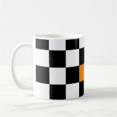 Mug Tableau noir blanc avec couleur orange jaune (Gauche)