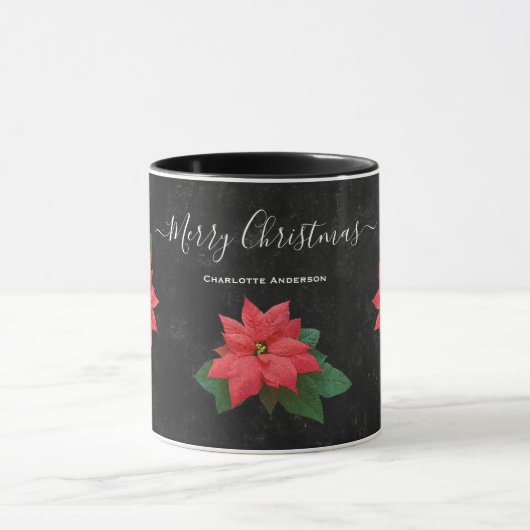 Mug Tableau noir Botanique Joyeux Noël Floral (Centre)