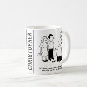 Mug Tableau noir dans la chambre. Drôle dessin (Devant droit)