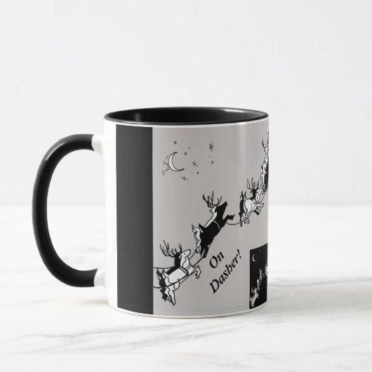 Mug Tableau noir rennes de Noël (Gauche)