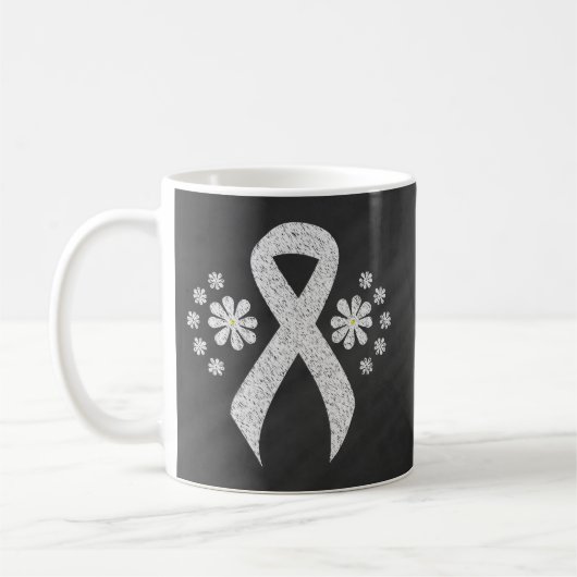Mug Tableau noir - Sensibilisation Ruban blanc (Gauche)