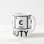 Mug Tableau périodique de beauté noire  (Devant droit)