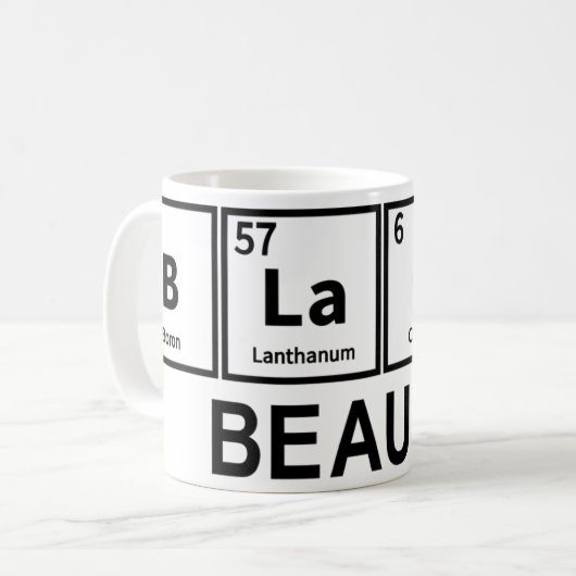 Mug Tableau périodique de beauté noire  (Devant gauche)