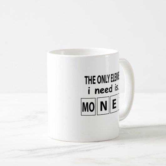 Mug Tableau périodique Élément monétaire amusant (Devant droit)