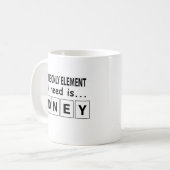 Mug Tableau périodique Élément monétaire amusant (Devant gauche)