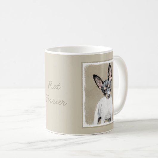 Mug Tableau Rat Terrier - Cute Original Chien Art (Devant droit)