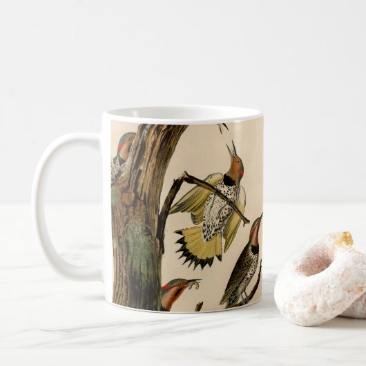 Mug Tableau vintage Audubon Jaune Flicker  (Avec donut)