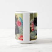 Mug Tableau vintage de chaton noir et blanc (Centre)