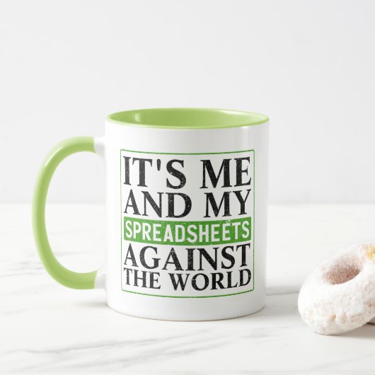 Mug Tableur de comptabilité Citation drôle Café (Avec donut)