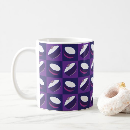 Mug Tablier de cuisine bol à cuisson bleu violet (Avec donut)