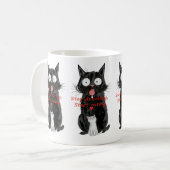 Mug Tabliers de chats noir et blanc drôles (Devant gauche)