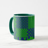 Mug Taches à pois verts bleus Patchwork  (Devant gauche)