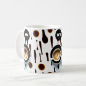 Mug Taches de café modernes et image avec initiales (Devant gauche)